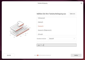 Abbildung 1: Schon bei der Installation stellen Sie bei den meisten Systemen die Tastaturbelegung ein.