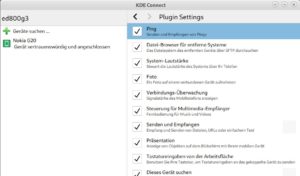 Abbildung 3: Funktionen in KDE Connect schalten Sie in der Plugin-Steuerung ein oder aus.