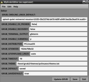 Abbildung 3: Mit MyGrub-Editor hat PCLinuxOS ein weiteres grafisches Frontend zur Anpassung des Grub-Bootloaders an Bord.