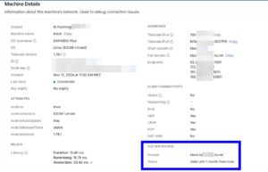 Abbildung 7: In den Details der Seite bestätigt Tailscale rechts unten das Erstellen des TLS-Zertifikats von Let's Encrypt.