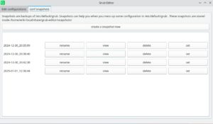 Abbildung 9: Mit Schnappsch&uuml;ssen k&ouml;nnen mehrere Bootkonfigurationen gesichert und verwaltet werden.