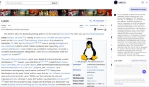 Abbildung 10: KI im Browser ist bereits allgegenw&auml;rtig. Mozilla stellte zuletzt den Dienst Orbit vor, der Inhalte von Webseiten kurz und knapp zusammenfasst. Im Bild ist die Zusammenfassung der Wikipedia-Seite zu Linux zu sehen. Das Angebot ist noch experimentell und derzeit nur f&uuml;r englische Seiten verf&uuml;gbar.