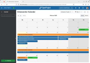 Abbildung 11: Über <span class="ui-element">Module</span> schalten Sie weitere Features für ein Projekt frei, wie diesen Kalender.
