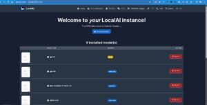 Abbildung 1: Der erste Start von LocalAI verrät, dass bereits neun LLMs auf Arbeit warten. Was Sie nicht benötigen, können Sie hier vorab löschen.