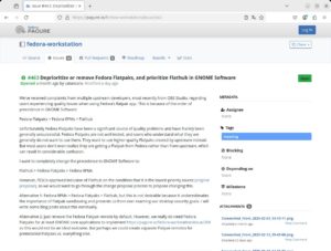 Abbildung 3: Bethkes Anfrage stie&szlig; eine lange Diskussion an, unter anderem &uuml;ber die Priorisierung der Fedora-Repositories.