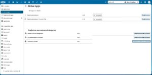 Abbildung 3: Stellen Sie zunächst in Nextcloud sicher, dass die notwendigen KI-Apps installiert und aktiv sind. Dazu zählt neben dem Nextcloud Assistant auch die App OpenAI und LocalAI-Integration.