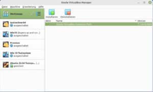 Abbildung 3: Um alle verf&uuml;gbaren Funktionen in Virtualbox zu aktivieren, ist die Installation des propriet&auml;re Extension Packs Voraussetzung.
