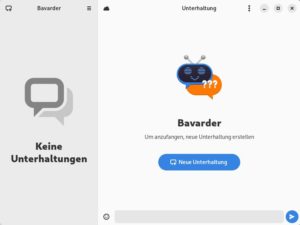 Abbildung 5: Auch das Programmfenster von Bavarder ist sehr &uuml;bersichtlich gestaltet.