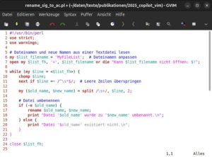 Abbildung 5: Die Codevervollst&auml;ndigung in einem Perl-Skript greift auch bei Programmausgaben und Kommentaren.