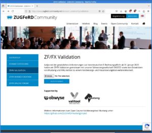 Abbildung 3: Die Validierung mittels ZF/FX Validator erledigen Sie wahlweise online.