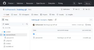 Abbildung 4: Unser Pre-Commit-Hook-Skript steht auf Github für Sie zum Herunterladen bereit.
