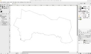 Abbildung 8: Die Umrisse von Nieder&ouml;sterreich zeichnen Sie auch in Gimp mit dem Pfadwerkzeug nach.