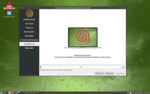 Abbildung 1: Desktop und Installationsroutine von SpiralLinux halten keine Überraschungen bereit.