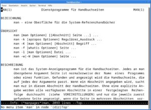 Abbildung 2: Infopage zum Programm <code>man</code>.
