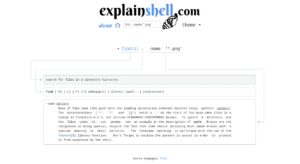 Abbildung 5: Mit ExplainShell verstehen Sie, wie Kommandos sich auswirken.