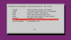 Abbildung 8: In der Root-Befehlszeile des Wiederherstellungsmodus geben Sie abschließend den Befehl zum Start in den System-Snapshot ein.