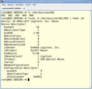 Abbildung 13: Mit der Option <code>-D</code> erhalten Sie bei Bedarf ausführliche Informationen zu einem einzelnen Gerät.