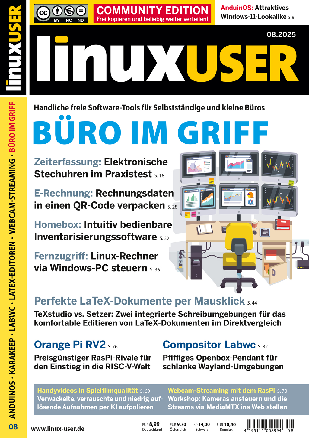 Heftcover LinuxUser Community Edition 08/2025