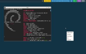 Abbildung 1: Die Standardkonfiguration von Labwc integriert Foot als Terminalemulator und Waybar als Systemleiste.
