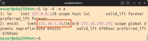 Abbildung 1: Rot markiert sehen Sie die IP-Adresse und das Suffix. Sie benötigen nur den Teil vor dem Schrägstrich.