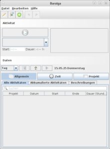 Abbildung 1: Das Programmfenster von Baralga wirkt übersichtlich und selbsterklärend.