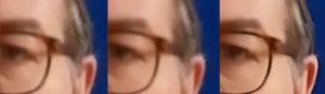 Abbildung 3: Ein Einzelbild eines vierfach hochskalierten Videos in vierfacher Vergr&ouml;&szlig;erung zeigt, dass der Clip beim Modell <span class="ui-element">Nomos8k</span> (Mitte) etwas unscharf und bei <span class="ui-element">Realvideo</span> (rechts) &uuml;berzeichnet scharf ausf&auml;llt. Bei <span class="ui-element">OpenProteus</span> (links) wirken Bild und Farben am nat&uuml;rlichsten.