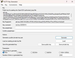 Abbildung 4: Der <span class="ui-element">PuTTY Key Generator</span> erlaubt es, ein SSH-Schlüsselpaar zu erzeugen. Damit sparen Sie sich zukünftig die Eingabe des Passworts.