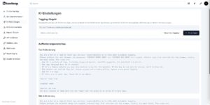Abbildung 7: Die KI-Einstellungen zeigen Prompts, die die KI für das Tagging und Summarizing verwendet.