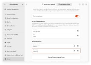 Abbildung 8: Über die Fernanmeldung schalten Sie einen Modus frei, bei dem Sie unter Windows einen Ubuntu-Anmeldedialog erhalten und sich mit einem beliebigen Ubuntu-Konto anmelden.