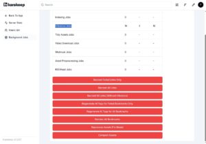 Abbildung 10: Hintergrunddienste dienen dazu, unerledigte Jobs anzustoßen. Die im Bild zu sehenden <span class="ui-element">Inference Jobs</span> betreffen unerledigte KI-Aufgaben nach einer Importaktion.
