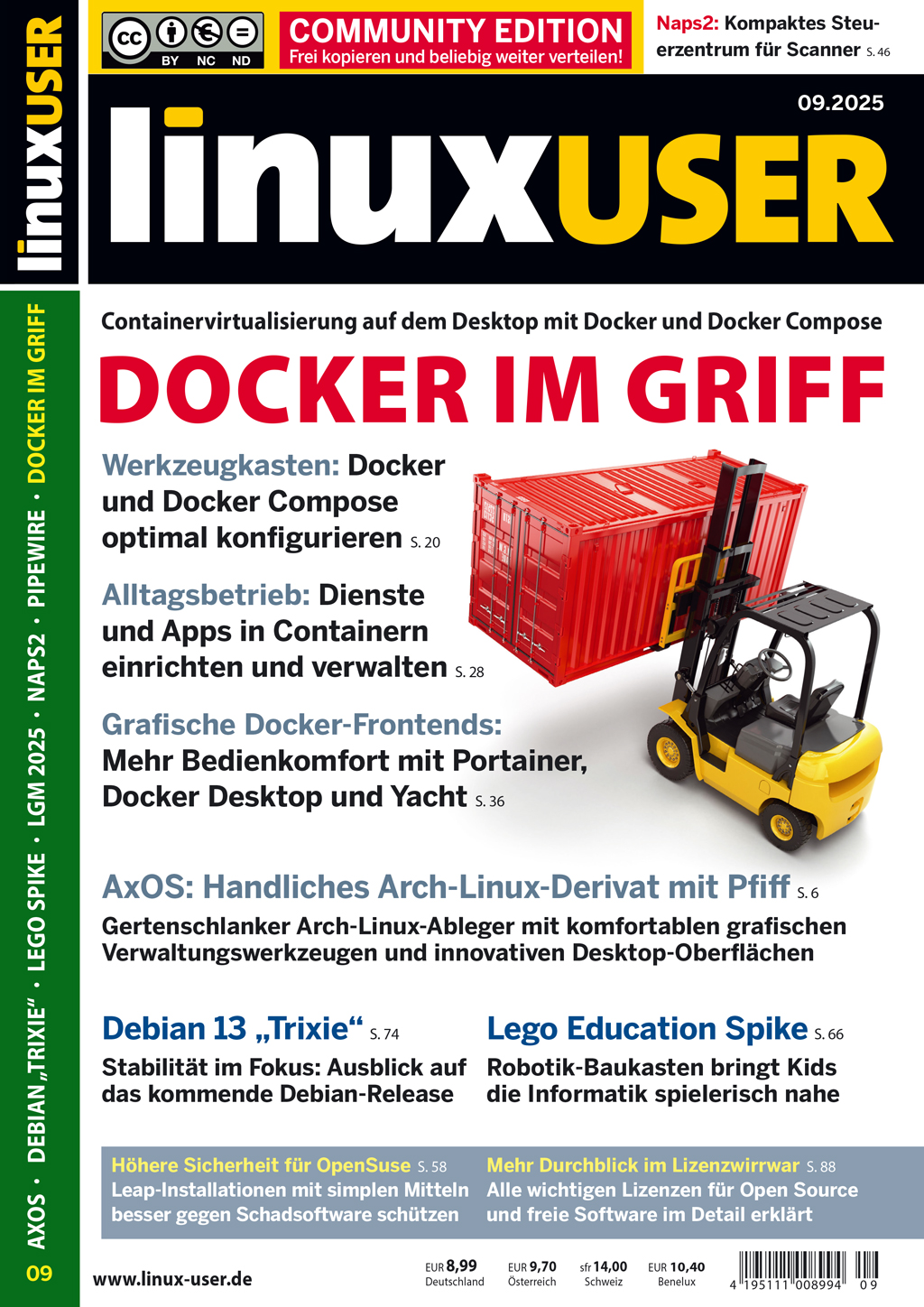 Heftcover LinuxUser Community Edition 09/2025