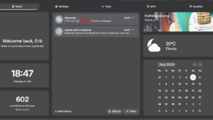 Abbildung 3: Mithilfe eines Dashboards nehmen Sie einige Einstellungen bequem grafisch vor und verwalten Ihre Termine.