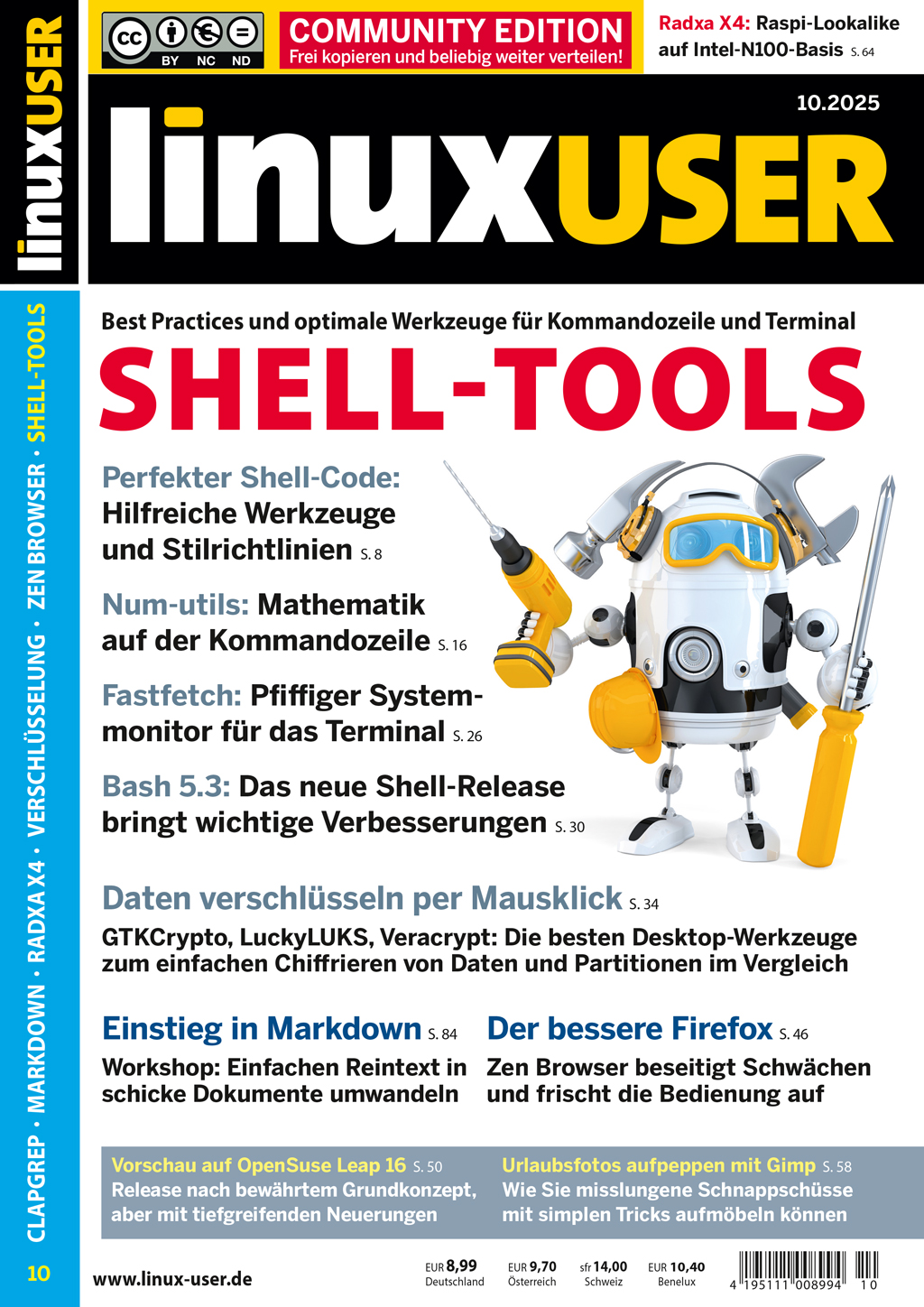 Heftcover LinuxUser Community Edition 10/2025