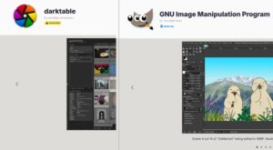 Abbildung 3: Das Darktable-Paket auf Flathub stammt von unabhängigen Drittentwicklern, während das Gimp-Paket vom Gimp-Team selbst stammt und daher den Status <span class="ui-element">verified</span> tragen darf.