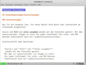 Abbildung 7: Die Anzeige einer Markdown-Datei im TUI-Modus von Glow.