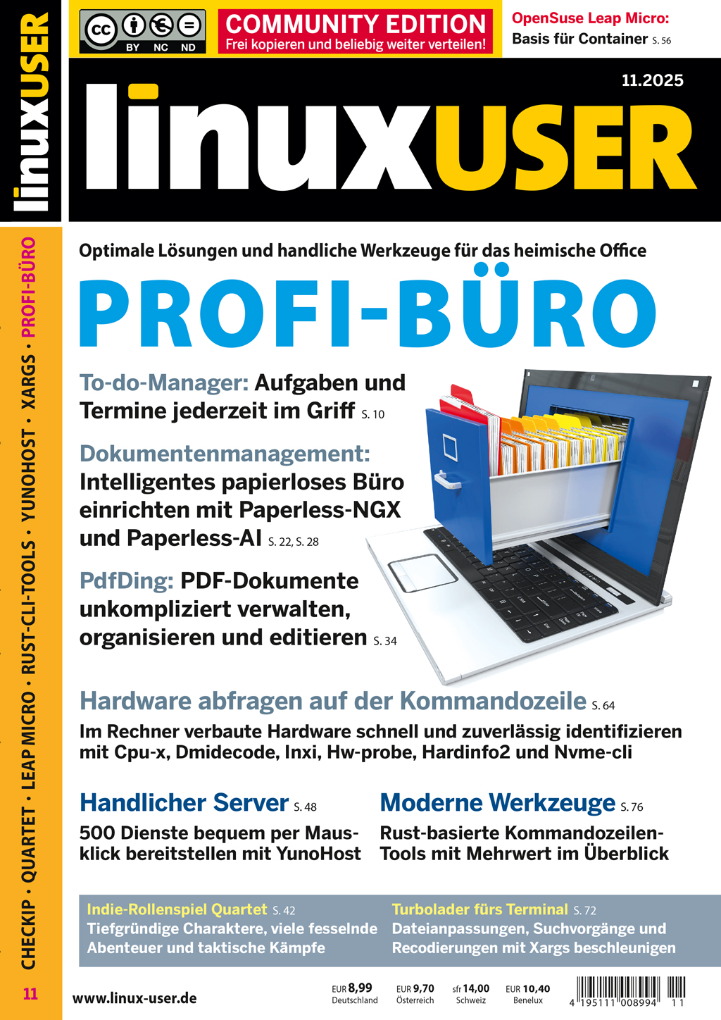 Heftcover LinuxUser Community Edition 11/2025