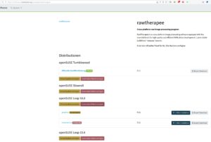 Abbildung 4: Community- oder Testpakete liefern oft aktuellere oder fehlende Pakete f&uuml;r Leap, wie hier das Fotobearbeitungsprogramm Rawtherapee. Der Test per Container klappt gefahrlos.