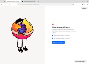Abbildung 4: Firefox kommt in einem konventionellen, eher schlichten Design.