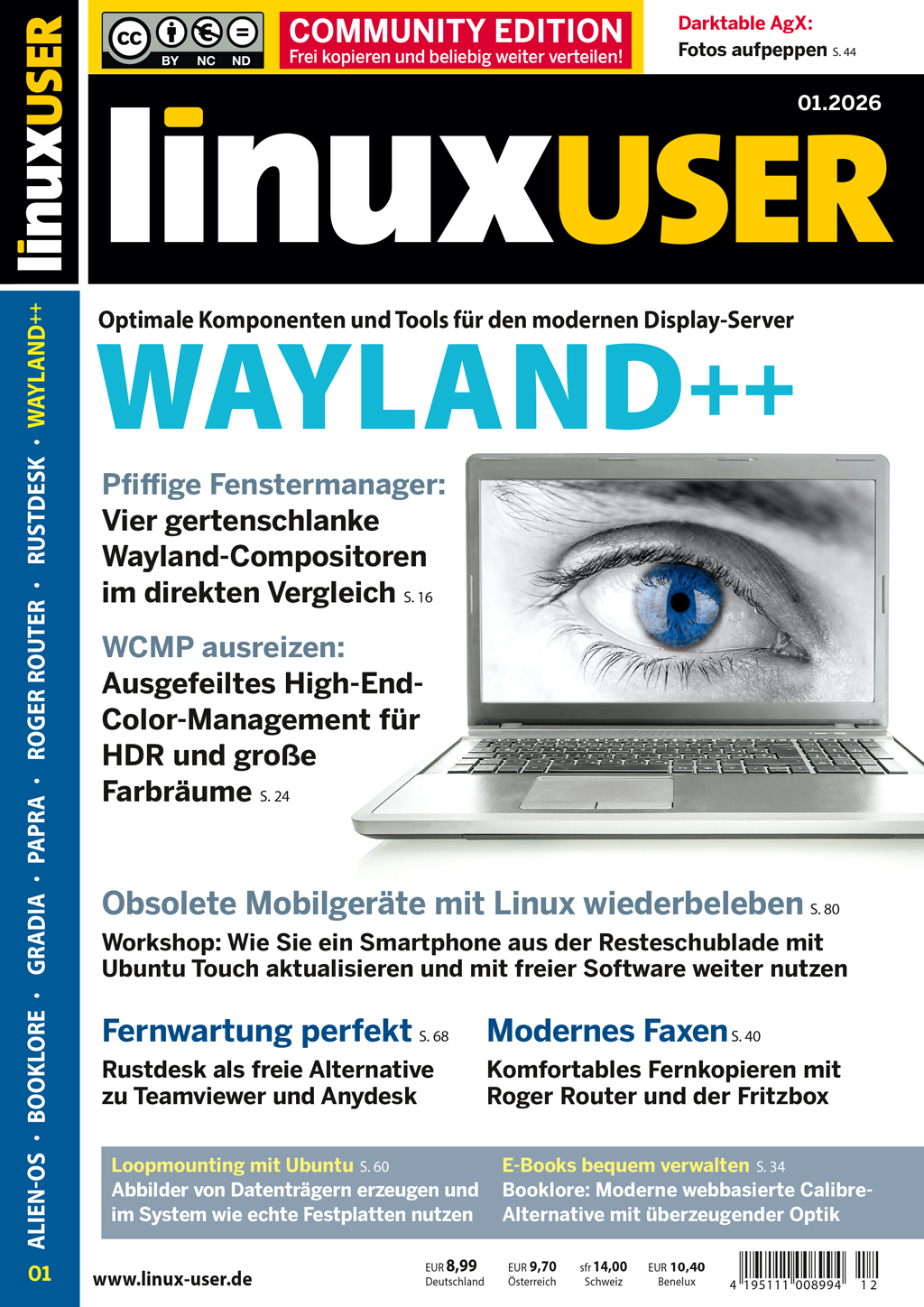 Heftcover LinuxUser Community Edition 01/2026
