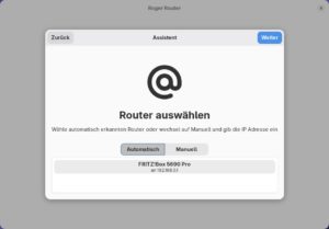 Abbildung 2: Die Konfiguration von Roger Router ist unkompliziert. Das Programm erkennt Ihre Fritzbox automatisch im Netzwerk.