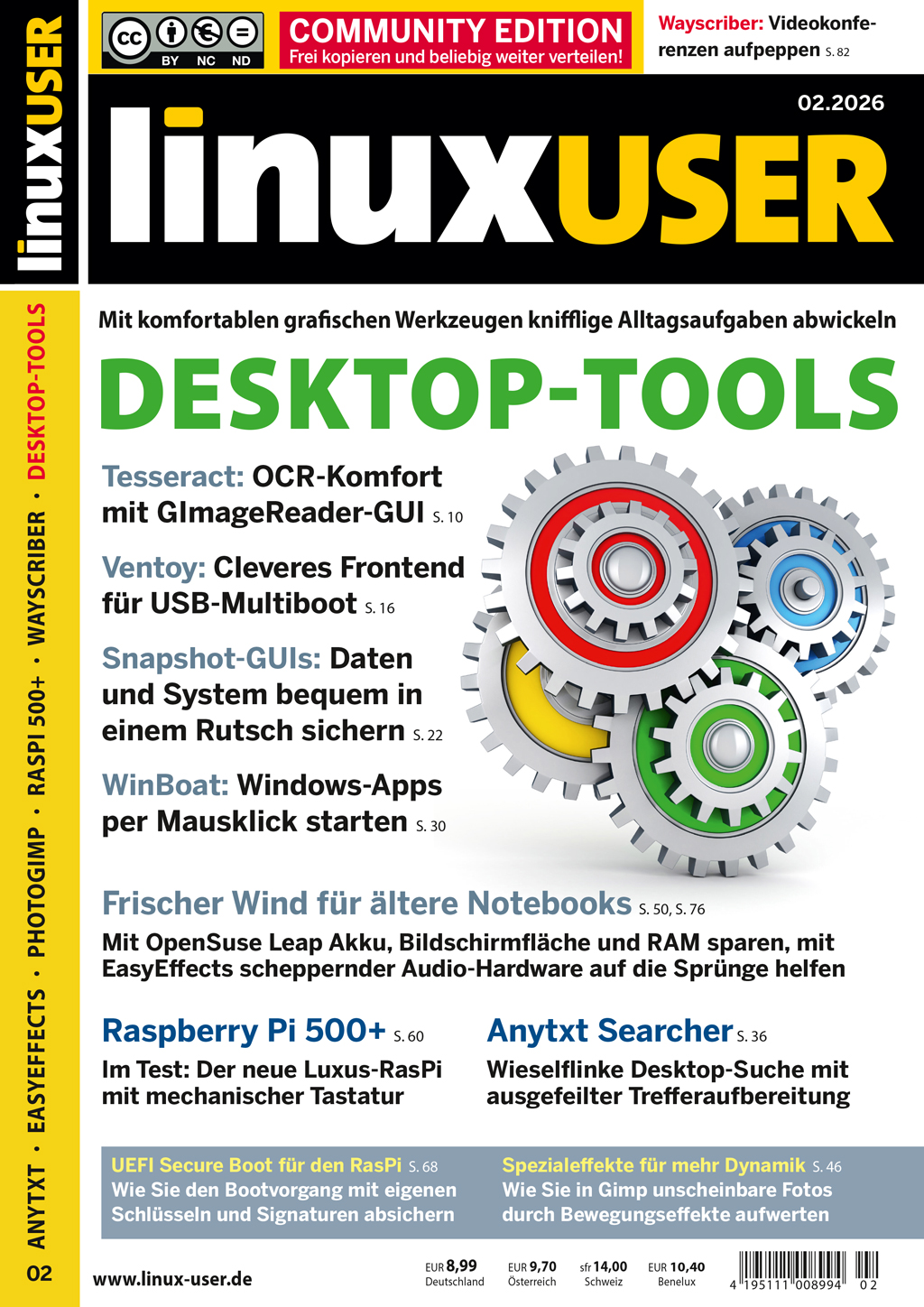 Heftcover LinuxUser Community Edition 02/2026