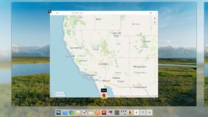 Abbildung 3: In der Multitasking-Ansicht bleibt das Dock am unteren Bildschirmrand erhalten.