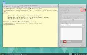 Abbildung 7: Ein Systemd-Bug erzwingt, ein Btrfs-RAID nach Ausfall eines der Laufwerke zu einem nicht redundanten Dateisystem herunterzustufen. Das gelingt mit der Tumbleweed-Rettungs-Disk.