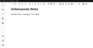 Abbildung 1: Nach dem Start zeigt sich Beaver Notes einfach und minimalistisch. Mit einem Klick auf das Pluszeichen links oben legen Sie los.