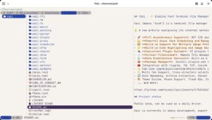 Abbildung 1: Yazi im Terminal zeigt Vorschauen, Multi-Tab-Ansichten und Automatisierungen für eine schnelle und flexible Dateiverwaltung.