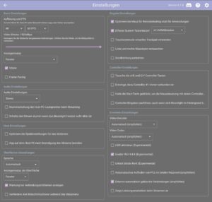 Abbildung 4: Die Moonlight-Einstellungen gestatten es, die Datenübertragung von 0,5 bis 150 Mbit/s zu skalieren.