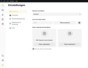 Abbildung 5: In den Einstellungen richten Sie die Synchronisation mit einer Cloud Ihres Vertrauens ein.