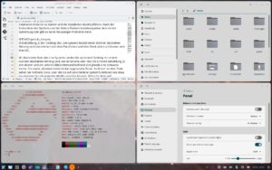 Abbildung 2: Im Tiling-Modus lässt sich der Cosmic-Desktop am einfachsten mit der Tastatur bedienen.