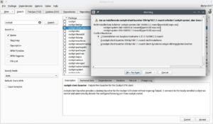 Abbildung 4: Die neue grafische Paketverwaltung Myrlyn stammt vom YaST-Modul <span class="ui-element">Software</span> ab und ist damit über weite Strecken, wie hier bei der Auflösung eine Paketkonflikts, optisch und funktional identisch.