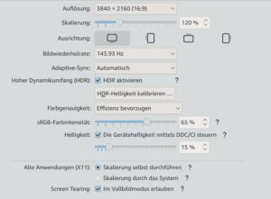 Abbildung 8: Nicht nur Drucker, auch die Bildschirmauflösung verwalten die Konfigurationszentren der Desktop-Umgebungen längst umfassend. In KDE 6 kam unter Wayland ein HDR-Support hinzu.